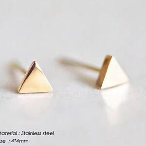 Tiny Stainless Steel  Triangle Stud Earrings for Wome